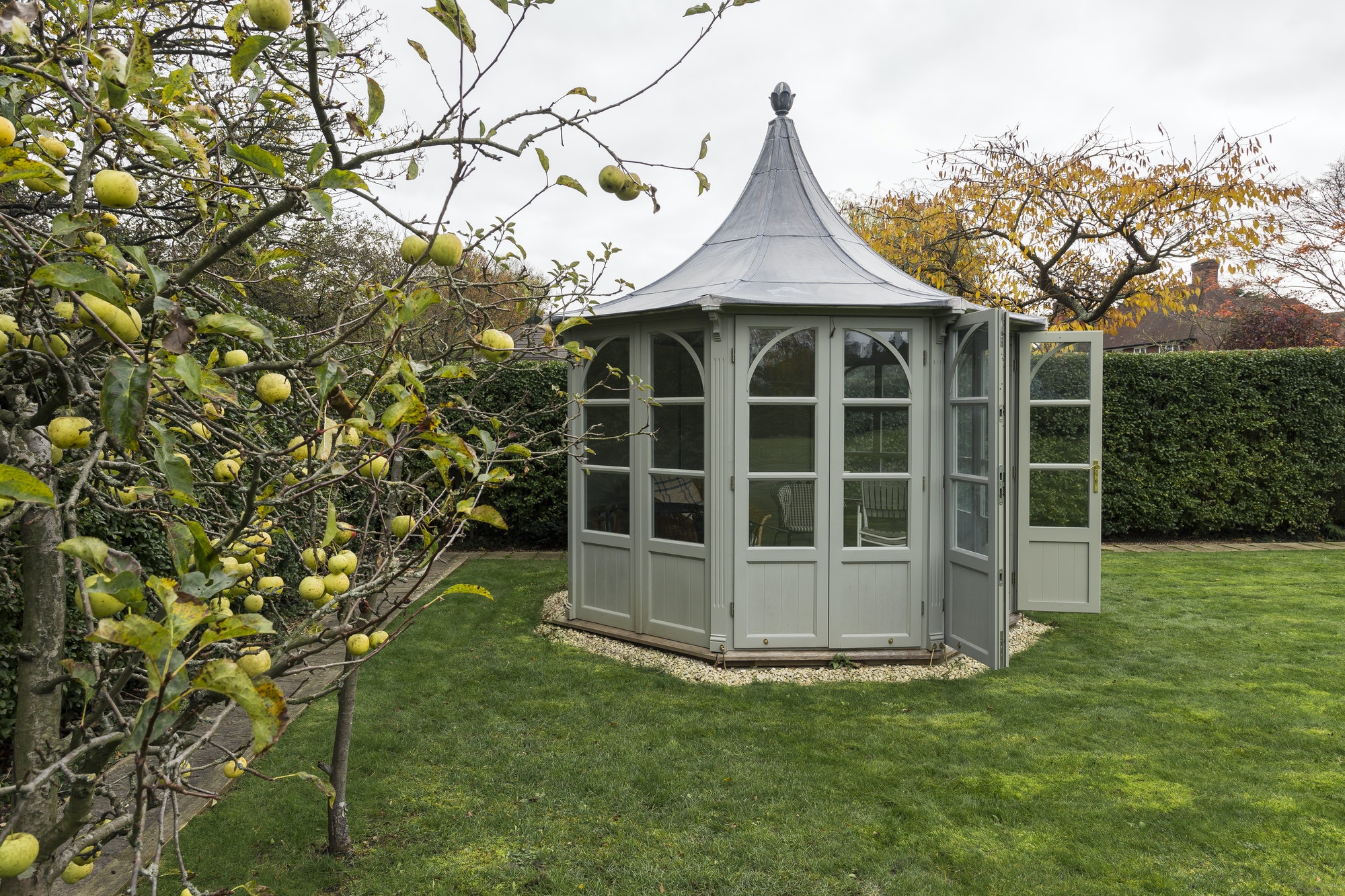 54984,Ornate gazebo in backyard